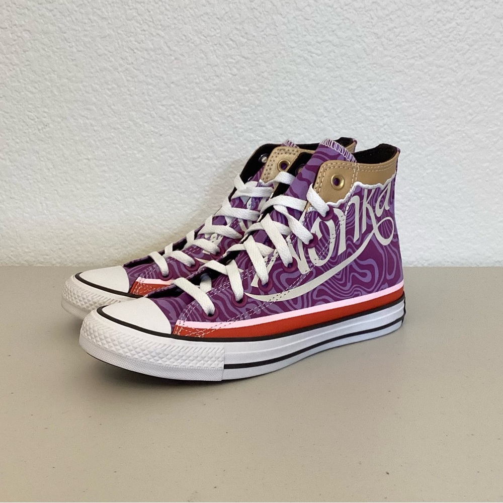 Converse 7 New Willy Wonka Chuck Taylor All Star High Purple Swirl Sneakers - Picture 3 of 15
